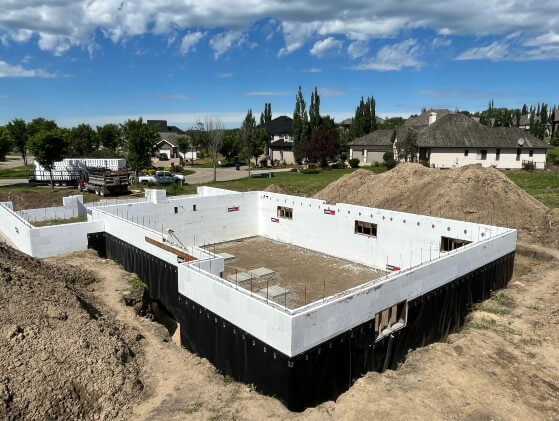 ICF basement built by ICF installer with ICF blocks